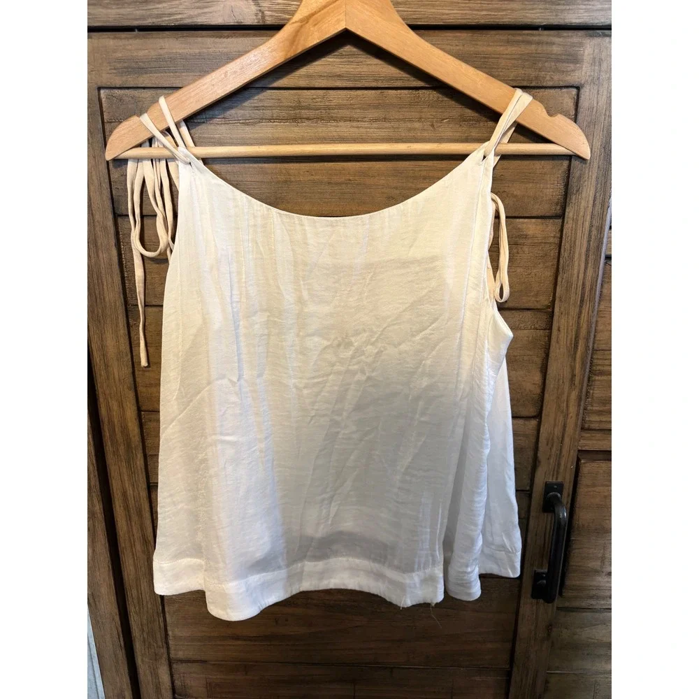 Intimately Free People White Tie Shoulder Cami Tank Top Ivory Medium Boho